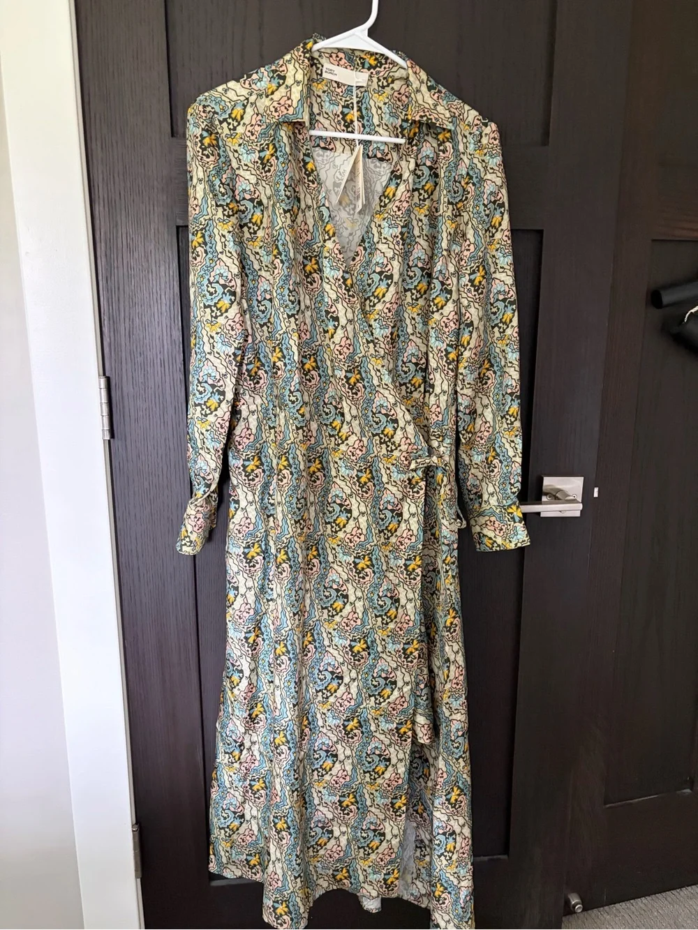 Tory Burch Silk Wrap Dress - Blue abstract Paisley. NWT!  $695 retail!